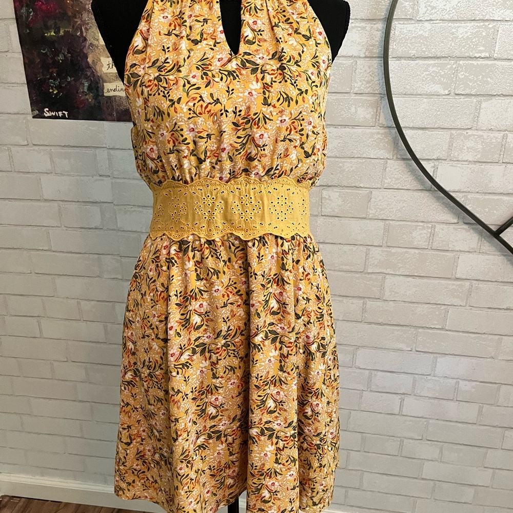 Miami Yellow Floral Backless Dress